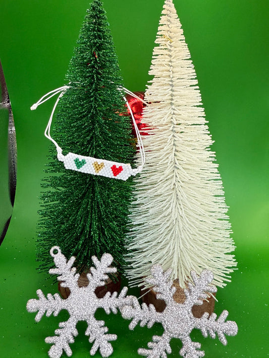 Handmade Christmas Miyuki Bracelet (Heart Shaped)