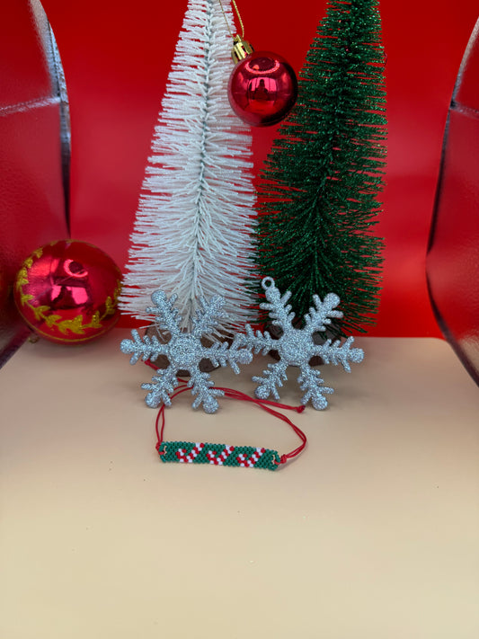 Handmade Christmas Miyuki Bracelet (Christmas Candy Shaped)