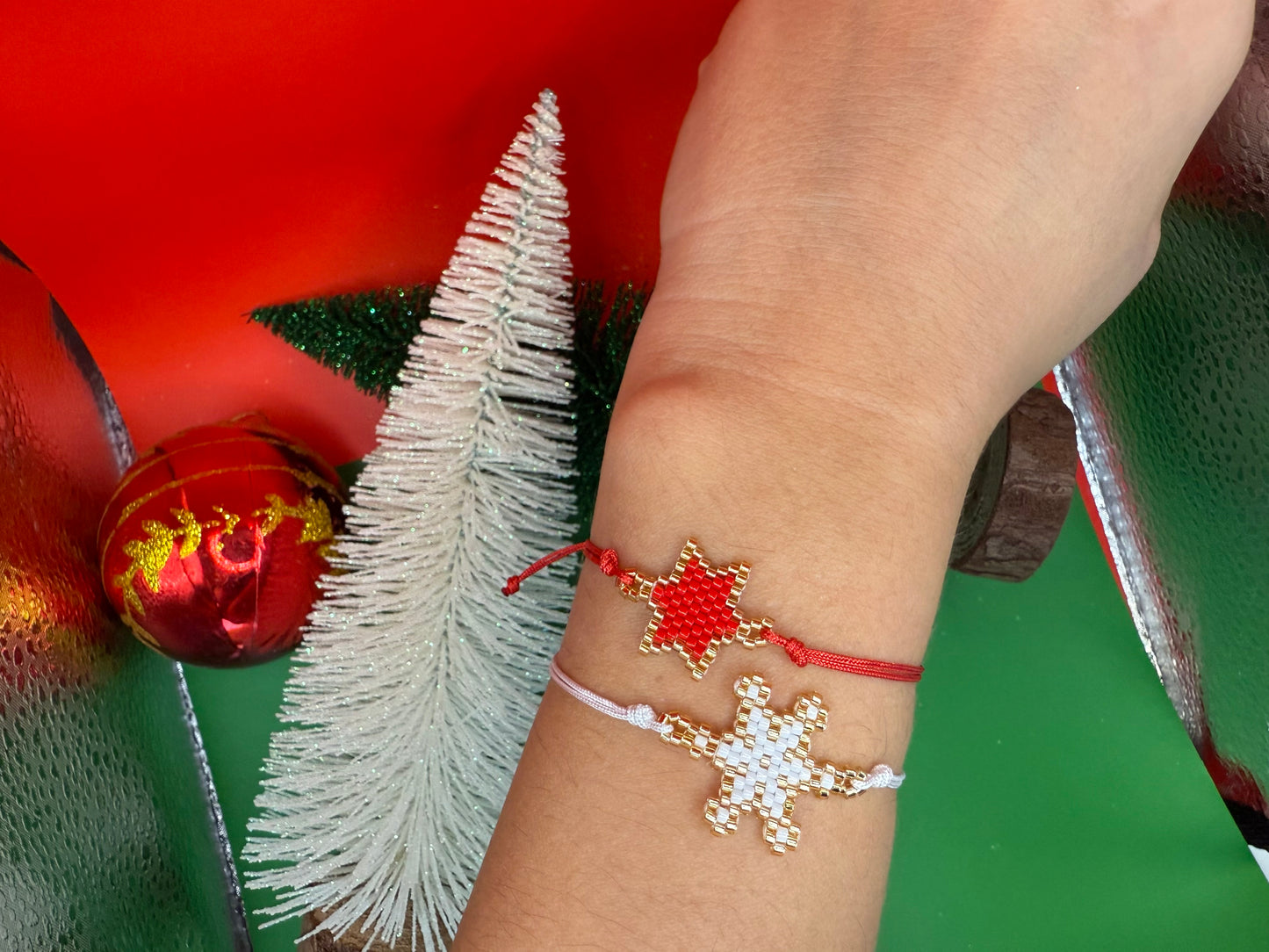 Handmade Snowflake Shaped Miyuki Bracelet