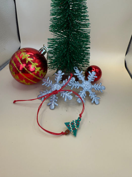 Handmade Christmas Miyuki Bracelet (Christmas Tree Shaped)