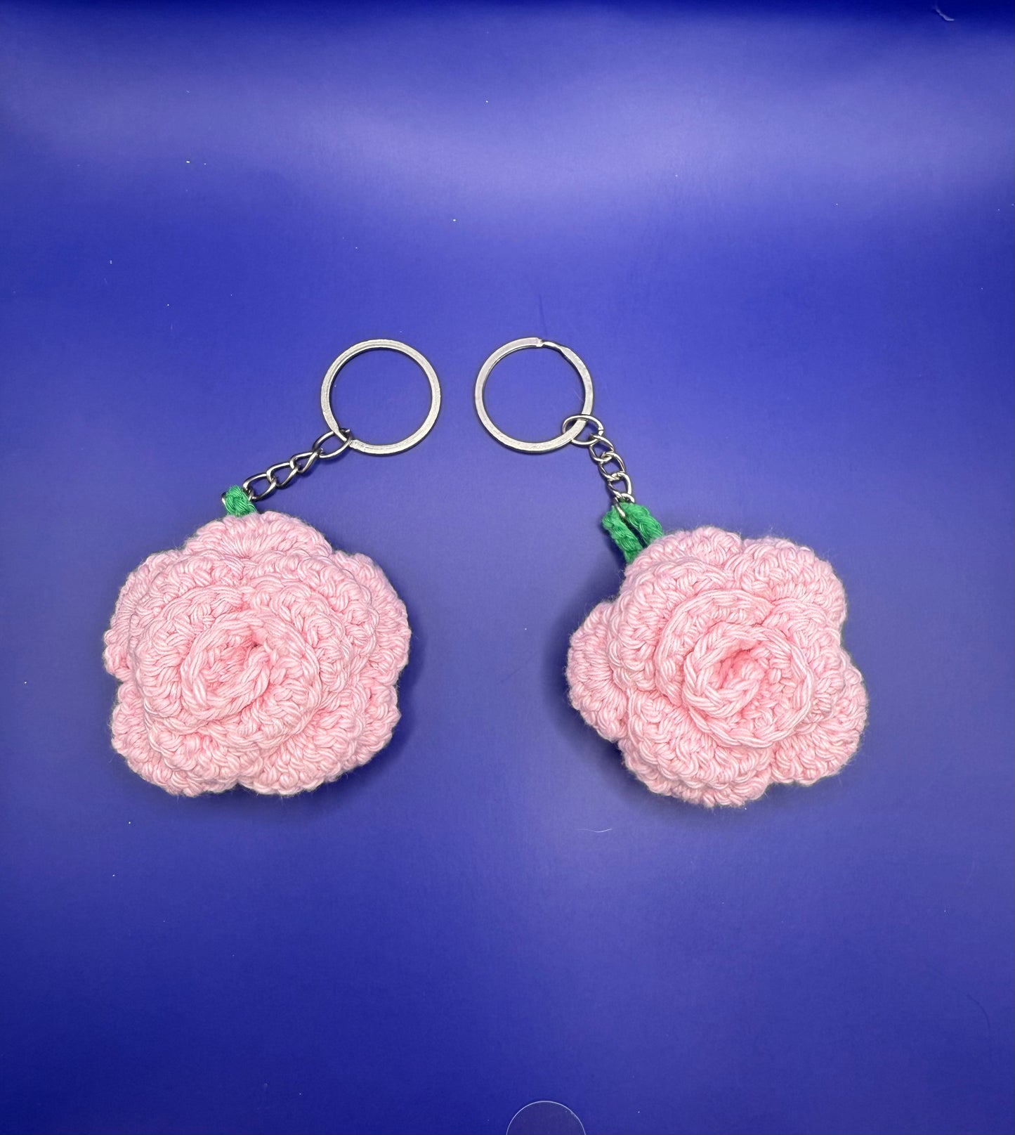 Handmade Crochet Rose Amigurumi Key Chain