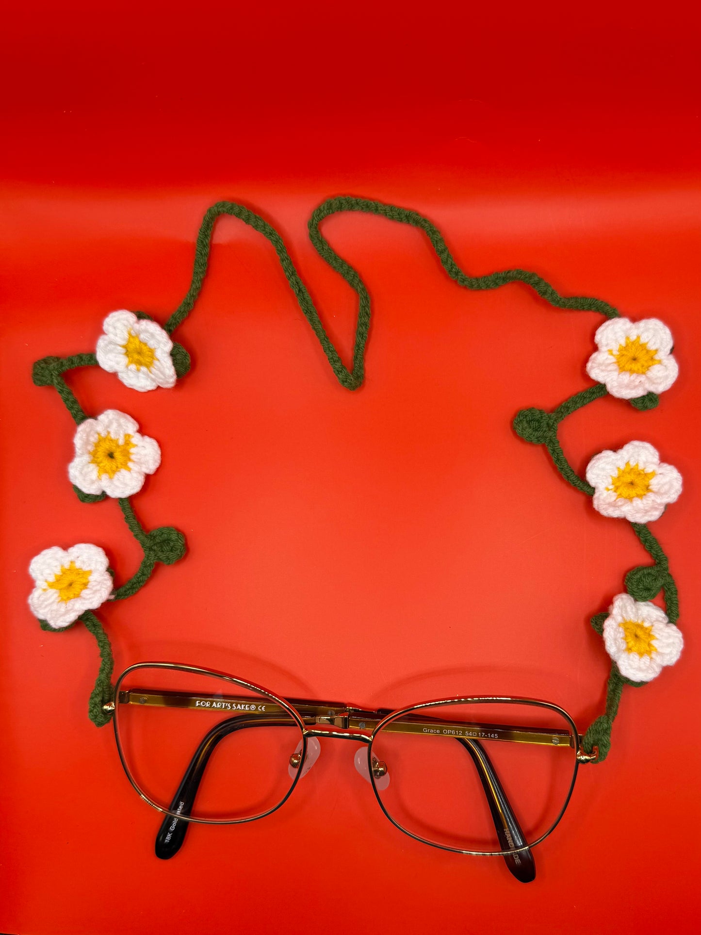 Handmade Daisy Glasses Chain - Crochet Amigurumi