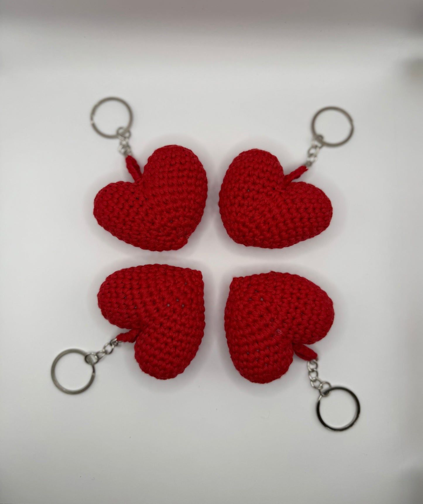 Handmade Crochet Heart Key Chain - Valentines Day Gift