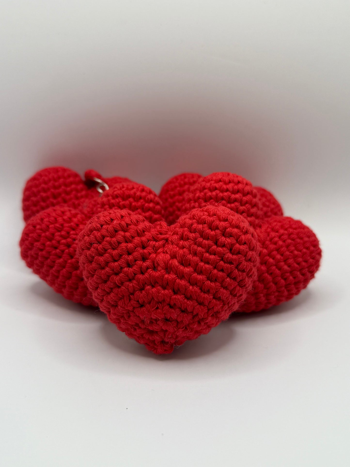 Handmade Crochet Heart Key Chain - Valentines Day Gift