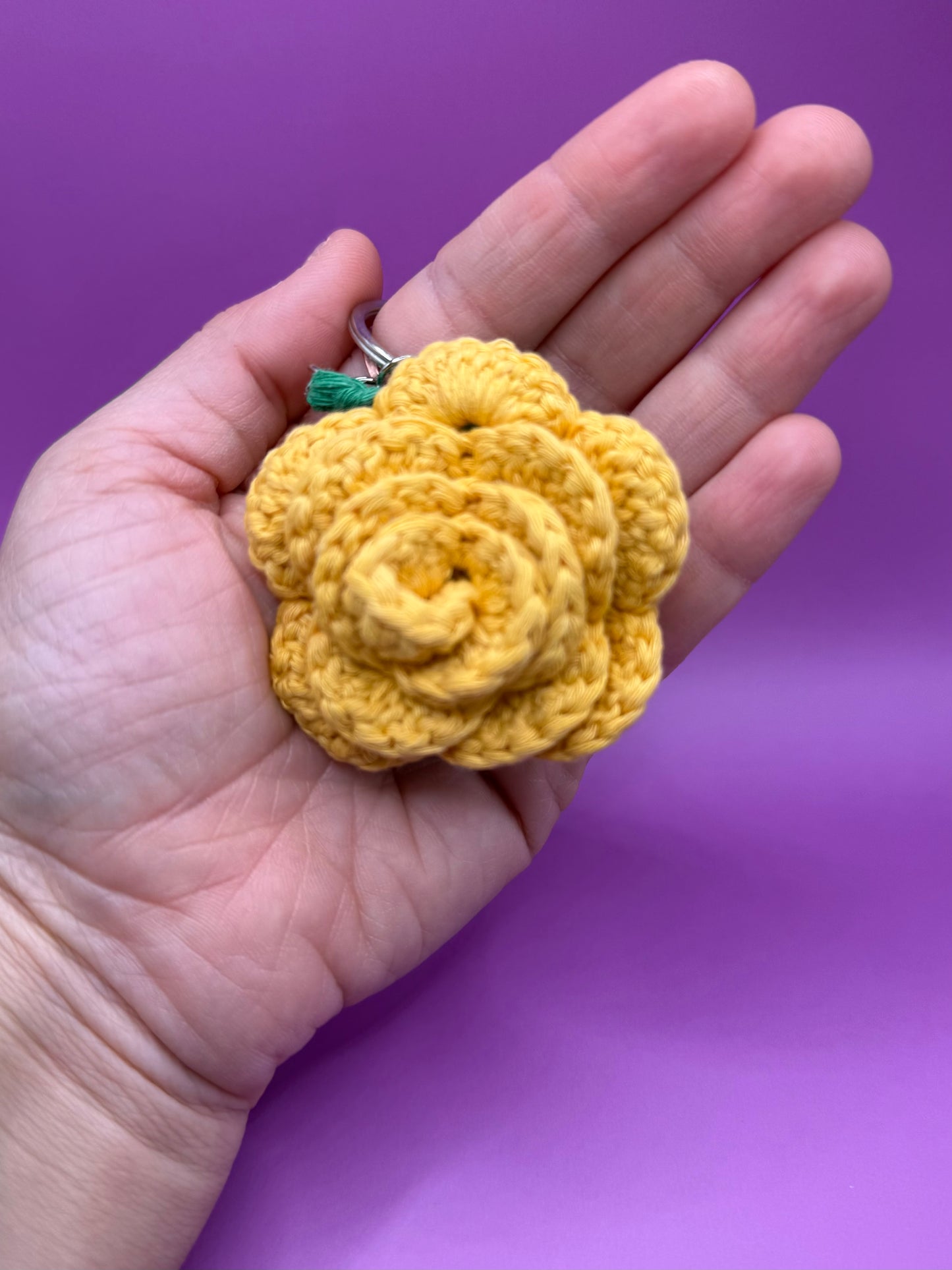 Handmade Crochet Rose Amigurumi Key Chain