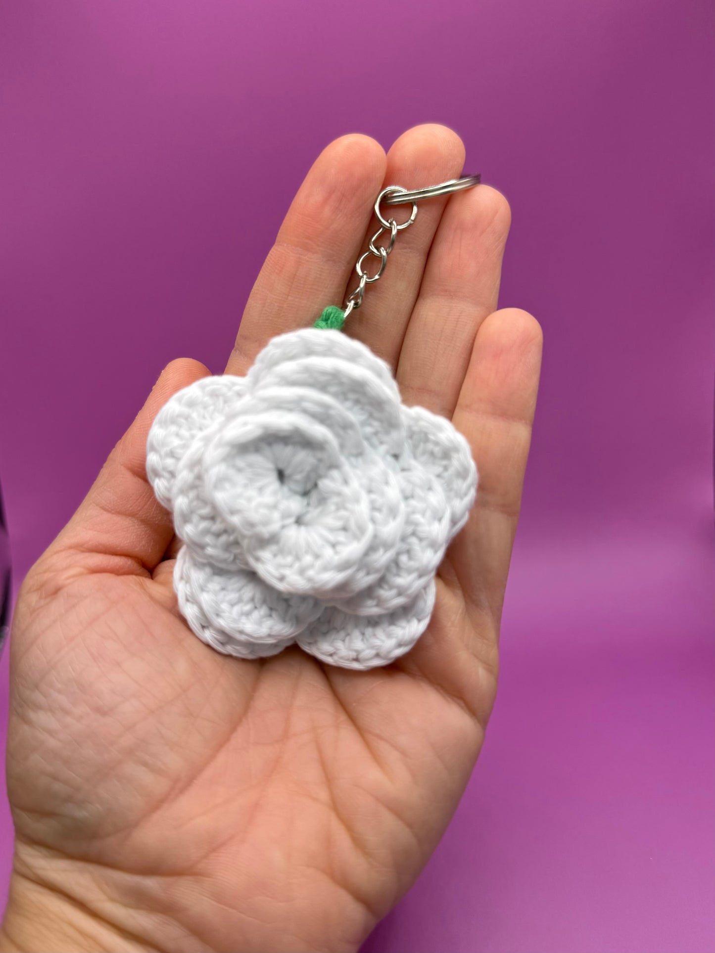 Handmade Crochet Rose Amigurumi Key Chain