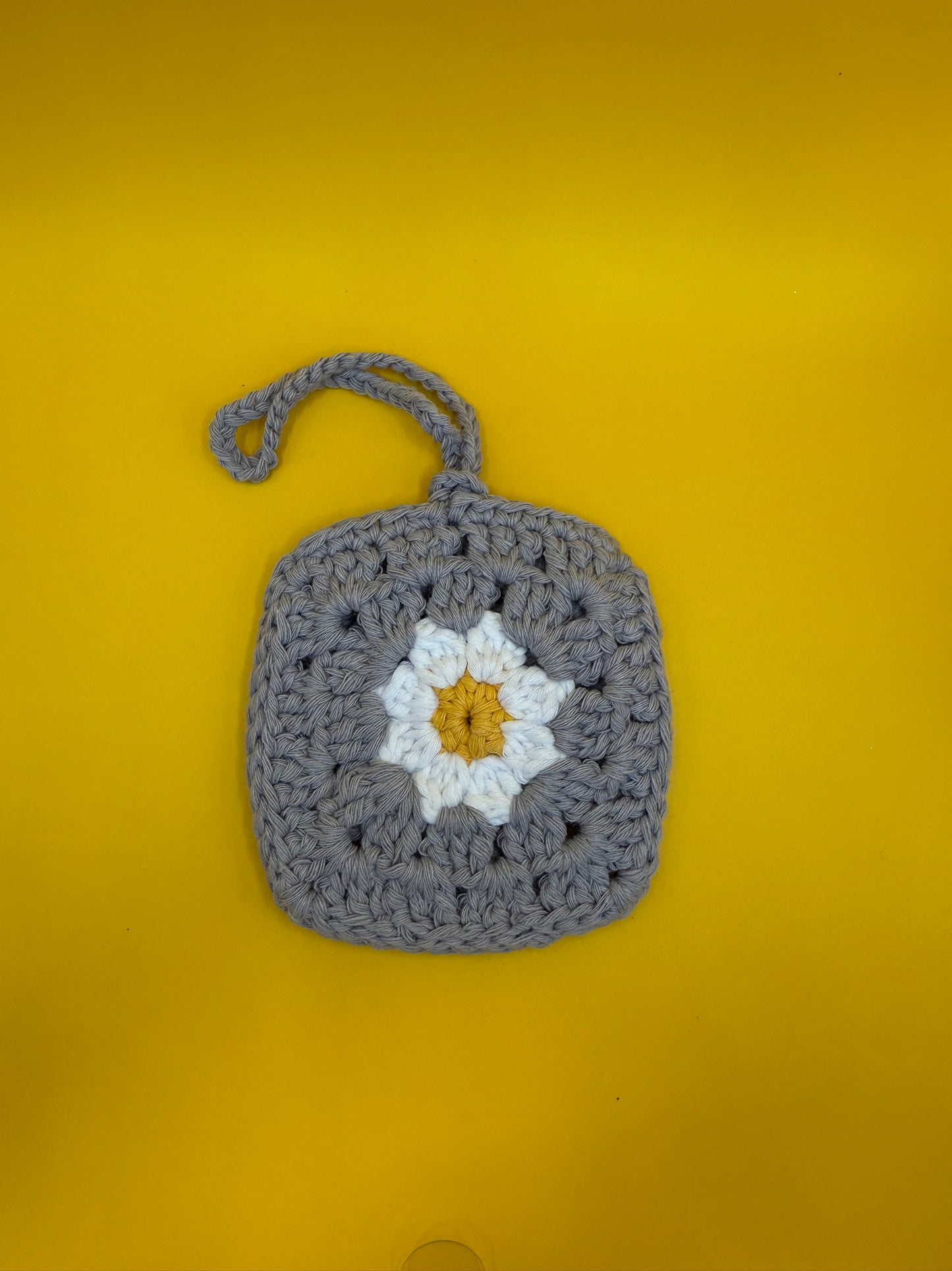 Handmade Crochet Square AirPod / EarBud Case/Holder - Purse Charm