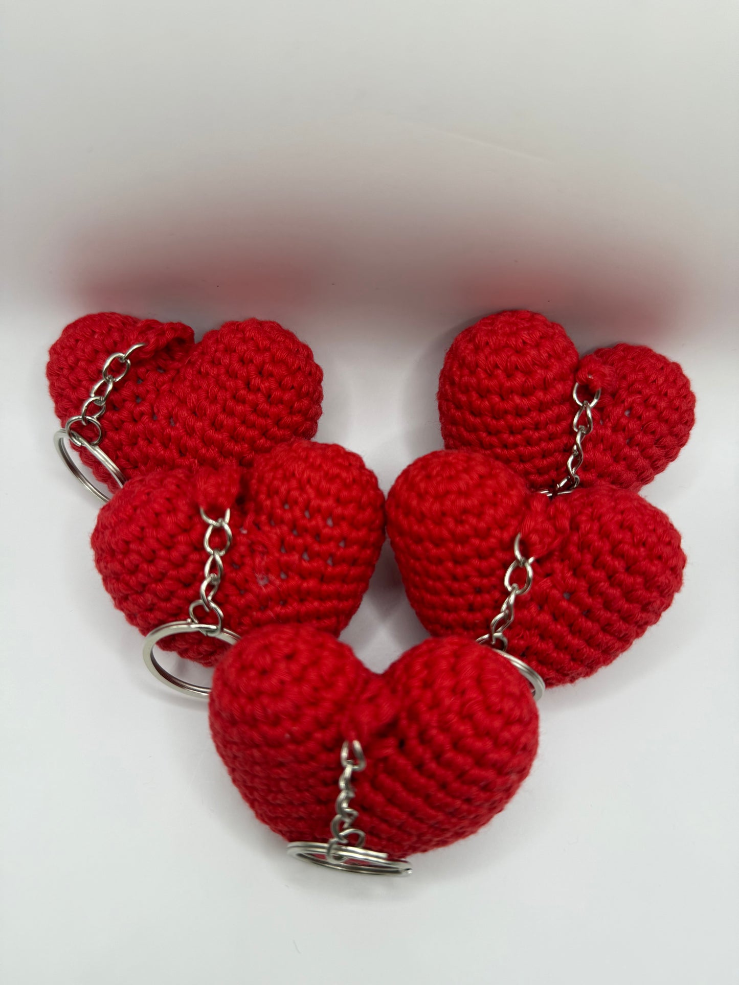 Handmade Crochet Heart Key Chain - Valentines Day Gift